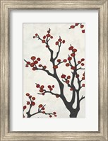 Framed Red Berry Branch II