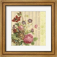 Framed English Garden Bouquet II