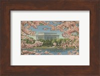 Framed Lincoln Memorial & Cherry Blossoms