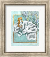 Framed 'Coral and Seahorse' border=