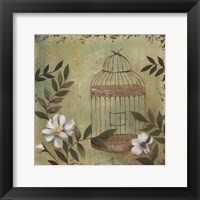 Framed Decorative Bird Cage I