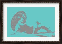 Framed 1920s Parasol on Blue