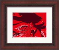 Framed Amaryllis Pistils up close on Red