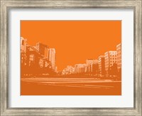 Framed City Block on Orange