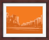 Framed City Block on Orange