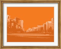 Framed City Block on Orange