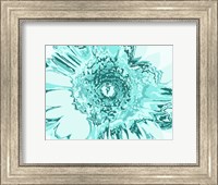 Framed Turquoise Abstract Flower