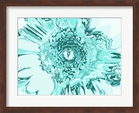 Framed Turquoise Abstract Flower
