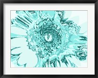 Framed Turquoise Abstract Flower