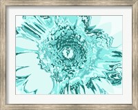 Framed Turquoise Abstract Flower