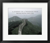 Framed Journey Of A Thousand Miles Quote