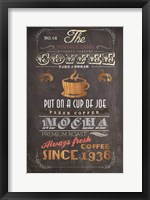 Framed Coffee Menu I