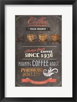 Coffee Menu II Framed Print