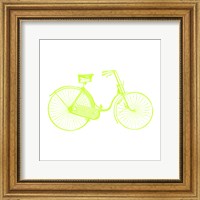 Framed Lime On White Bicycle
