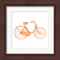 Framed Orange On White Bicycle