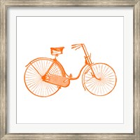 Framed Orange On White Bicycle