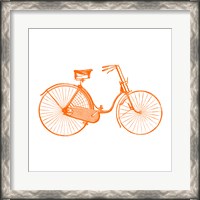 Framed Orange On White Bicycle