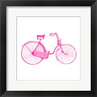 Framed Pink On White Bicycle