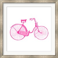 Framed Pink On White Bicycle