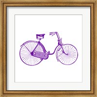 Framed Purple On White Bicycle