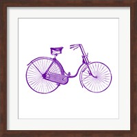 Framed Purple On White Bicycle
