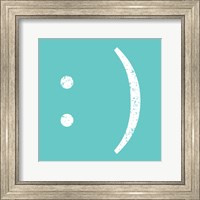 Framed Aqua Smiley