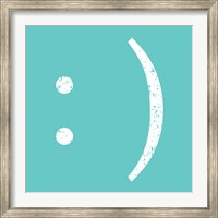 Framed Aqua Smiley