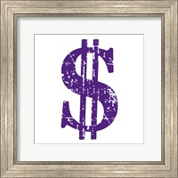 Framed Purple Dollar Sign