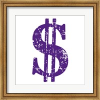 Framed Purple Dollar Sign