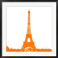 Framed Orange Eiffel Tower