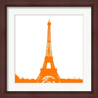 Framed Orange Eiffel Tower