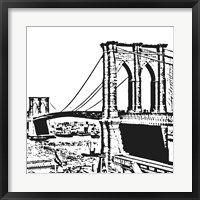 Black Brooklyn Bridge Framed Print
