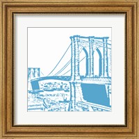 Framed Blue Brooklyn Bridge