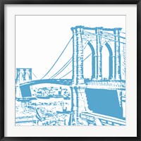 Framed Blue Brooklyn Bridge