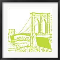 Lime Brooklyn Bridge Framed Print
