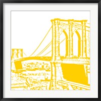 Framed Yellow Brooklyn Bridge