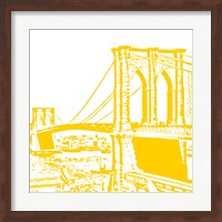 Framed Yellow Brooklyn Bridge