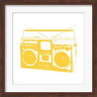 Framed Yellow Boom Box