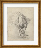 Framed Antique Ballerina Study I