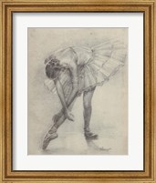 Framed Antique Ballerina Study II