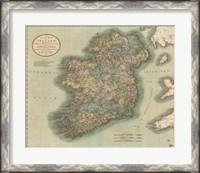 Framed Vintage Map of Ireland
