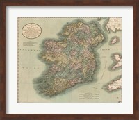 Framed Vintage Map of Ireland