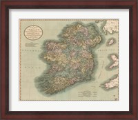 Framed Vintage Map of Ireland