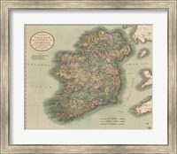 Framed Vintage Map of Ireland