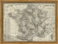 Framed Antique Map of France