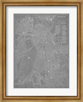Framed City Map of Boston