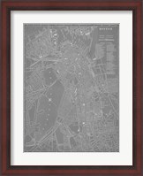 Framed City Map of Boston