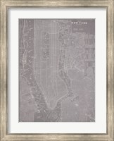 Framed City Map of New York