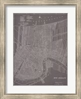 Framed City Map of New Orleans