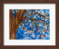 Framed Blue Apple Tree